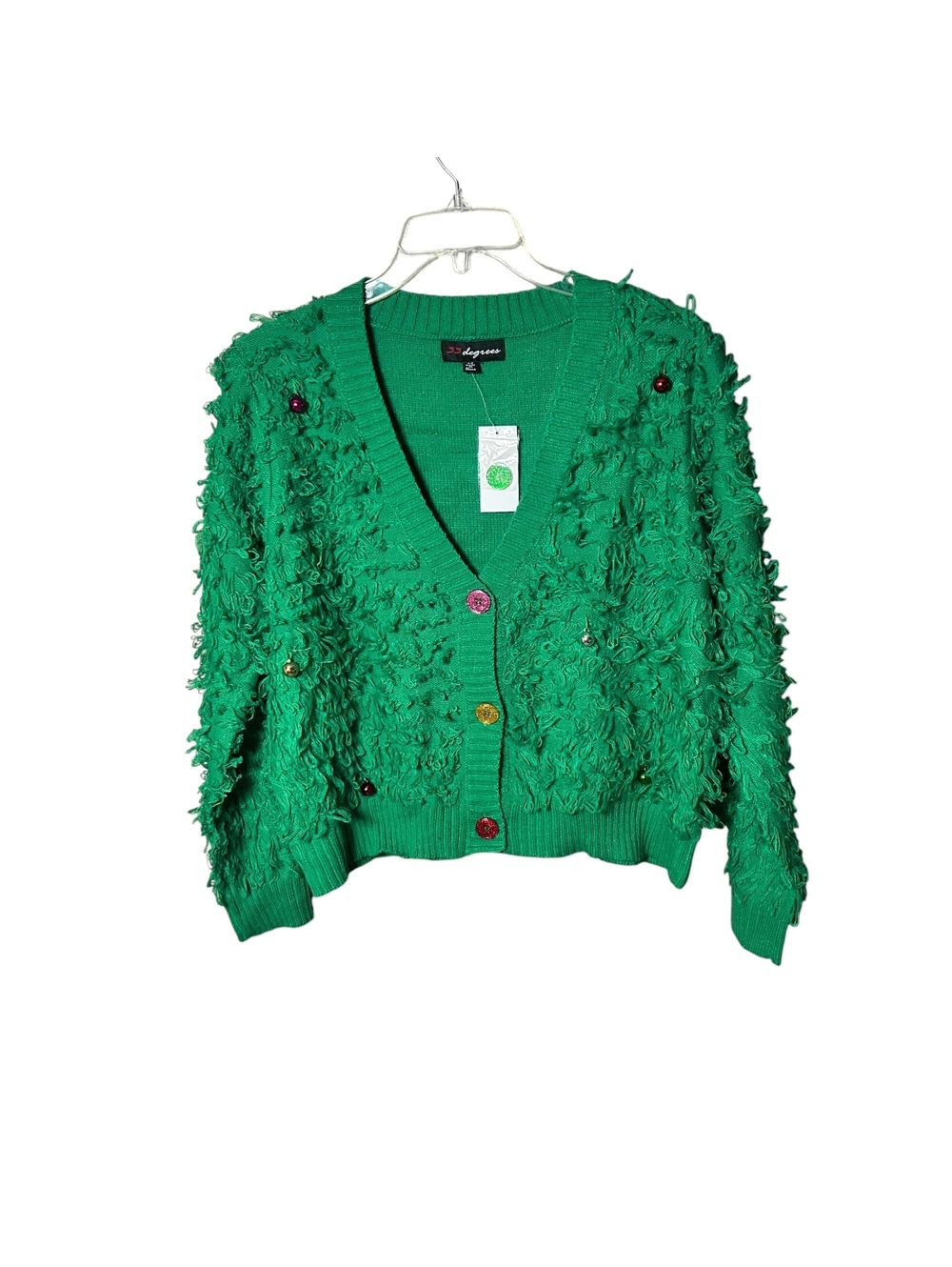 33 degrees Christmas bulb fun festive ugly Christmas holiday cardigan sweater
